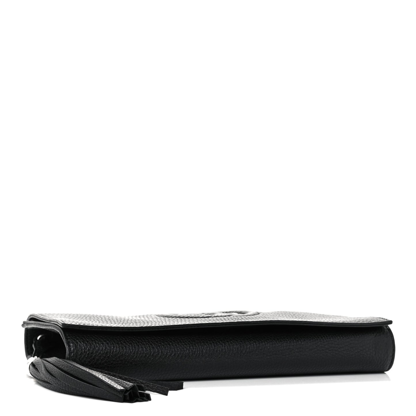 Pebbled Calfskin Medium Soho Clutch Black