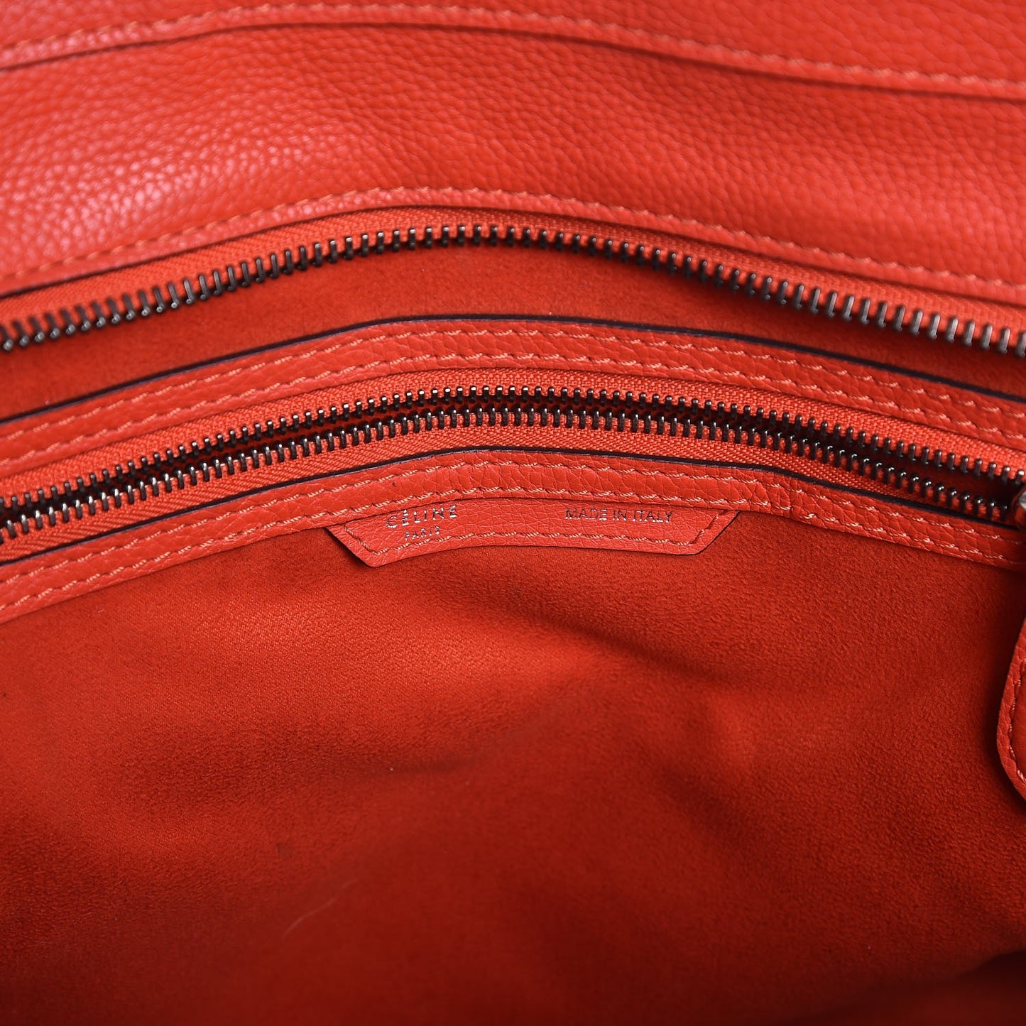 Drummed Calfskin Mini Luggage Vermillion