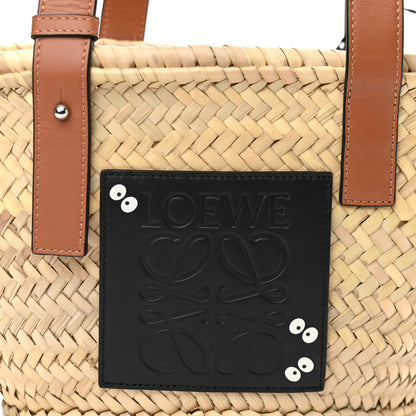 Loewe X MY NEIGHBOR TOTORO Raffia Dust Bunnies Basket Tote Bag Black Tan 7 of 9