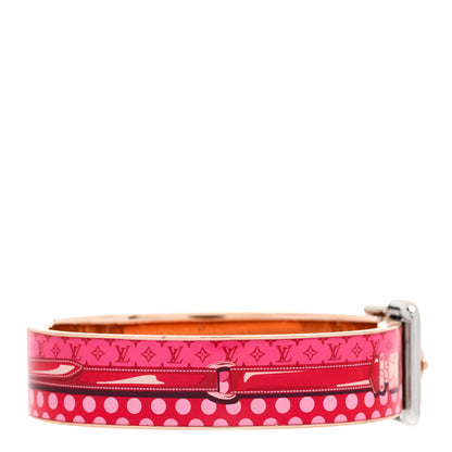 Louis Vuitton Metal Enamel Confidential Bangle Bracelet S Pink 3 of 6