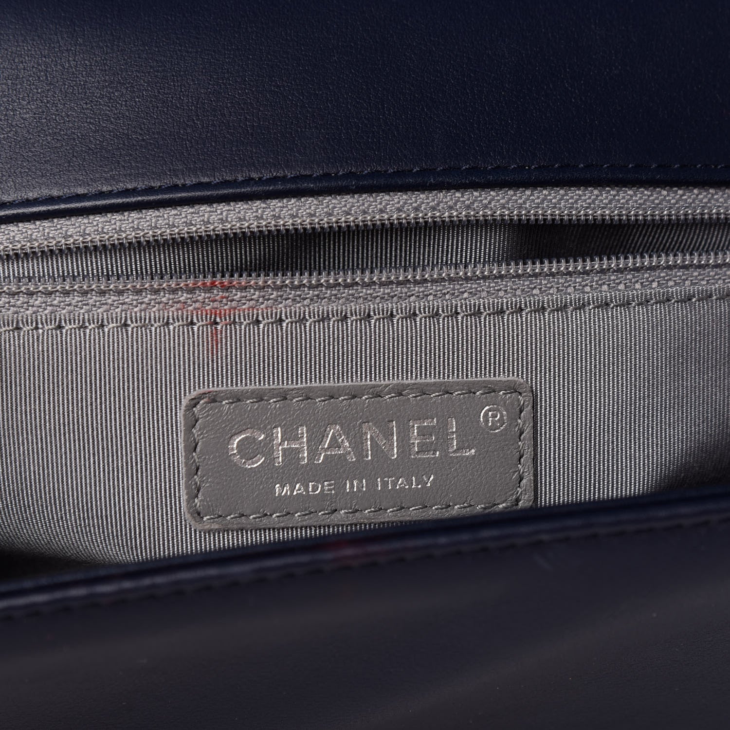 Chanel Lambskin Chevron Quilted New Medium Boy Flap Dark Navy Blue 6 of 12