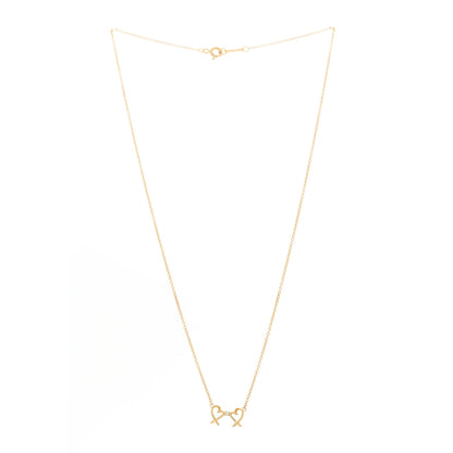Tiffany 18K Yellow Gold Diamond Paloma Picasso Double Loving Heart Pendant Necklace 3 of 6