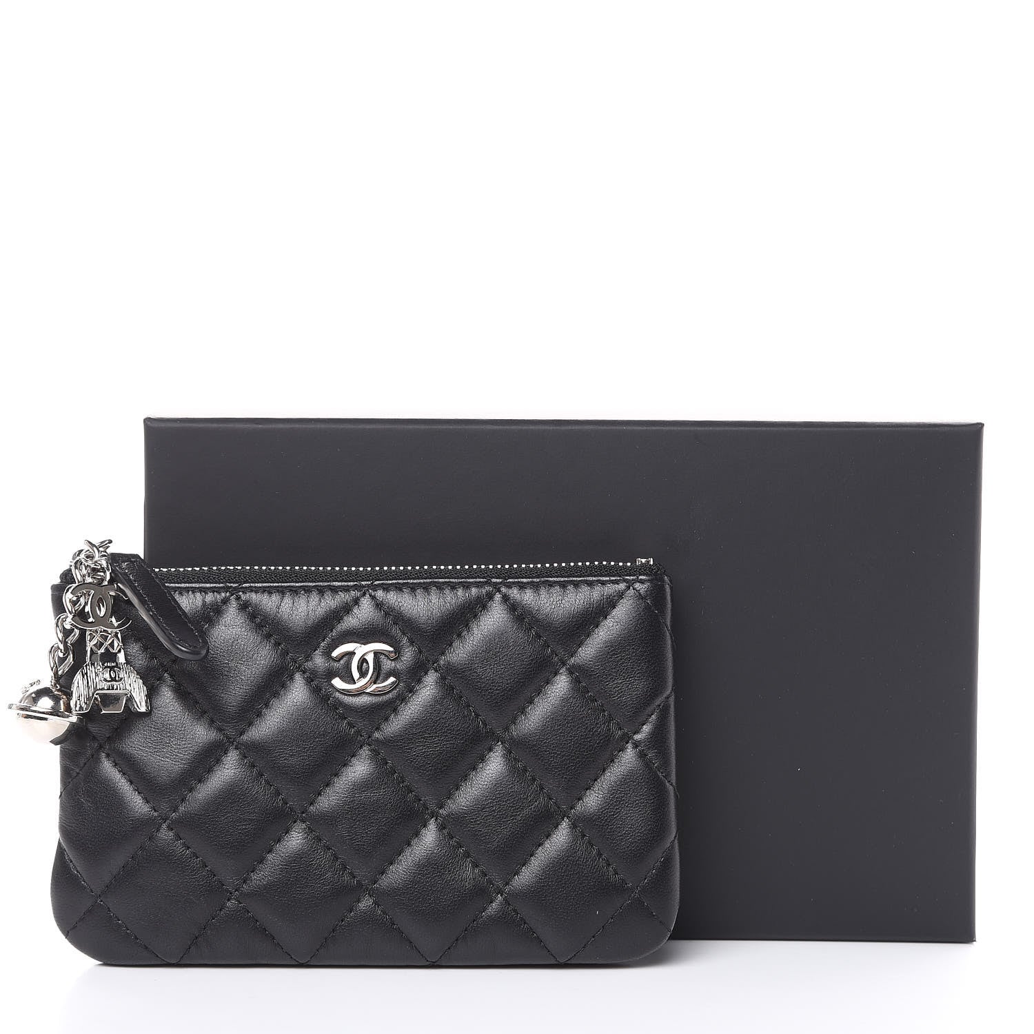 Chanel Lambskin Quilted Small Cosmo Cosmetic Case Black 8 of 8