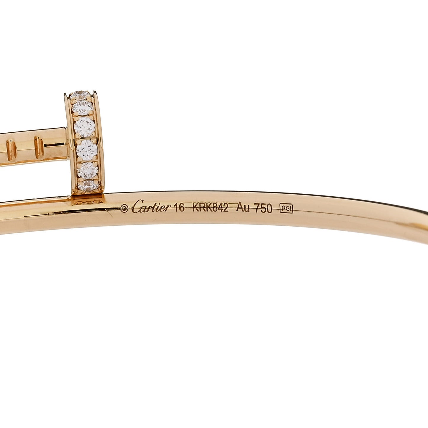 18K Yellow Gold Diamond Small Juste Un Clou Bracelet 16