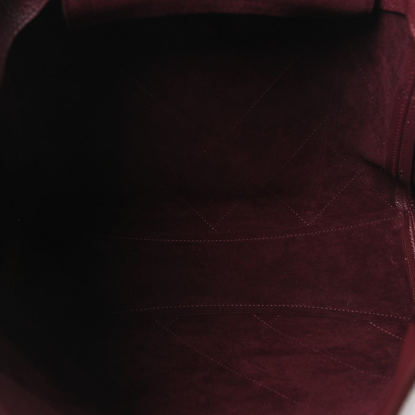 Grained Calfskin Large Shopping Bag Dark Burgundy