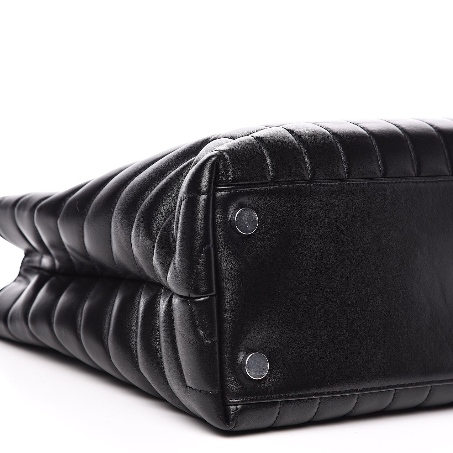 Calfskin Y Quilted Monogram Large Loulou Shopper Black