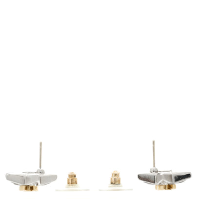 Chanel Crystal CC Star Earrings Silver 3 of 4