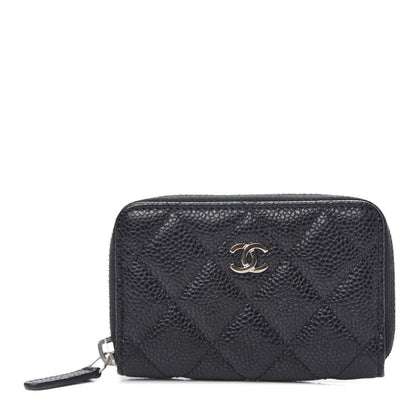 Chanel Caviar Quilted Zip Coin Purse Black 1 of 8
