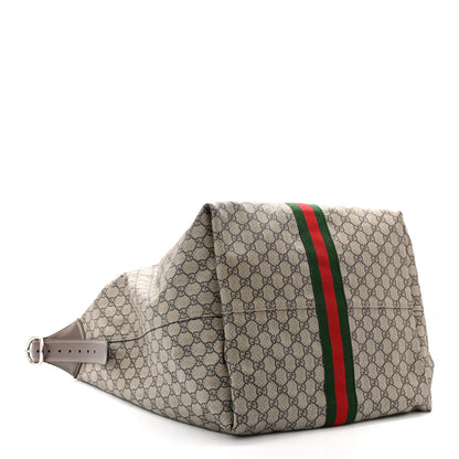 Gucci Tender GG Supreme Monogram Textured Dollar Calfskin Web Medium Jackie 1961 Crossbody Bag Beige Ebony New Acero 5 of 11