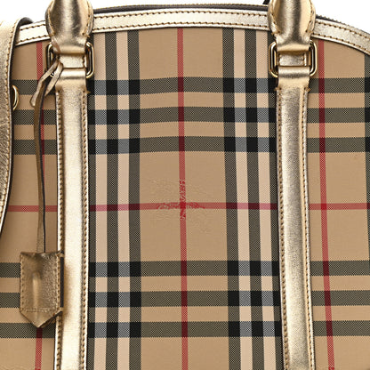 Burberry Horseferry Check Small Orchard Bowling Bag Gold 6 of 9