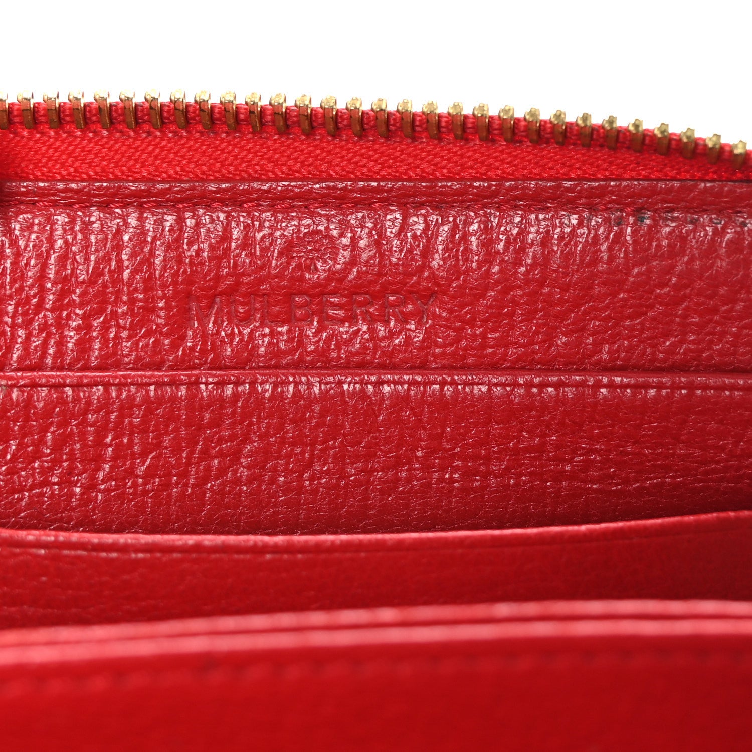 Mulberry Small Classic Grain Compact Zip Wallet Red 6 of 6