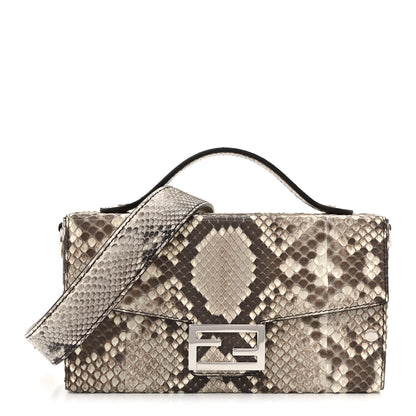 Fendi Snakeskin Baguette Soft Trunk White Camelia 1 of 11