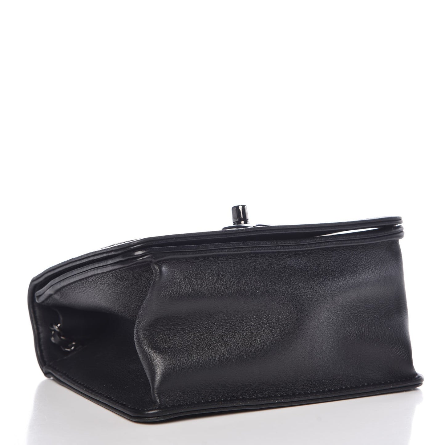 Calfskin Mini Propeller Flap Black