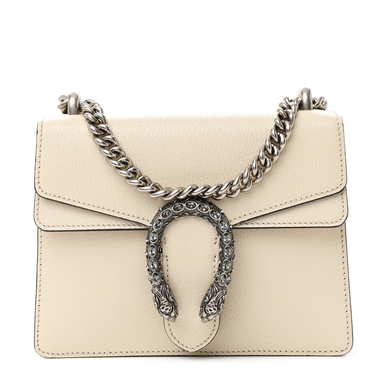 Gucci Textured Calfskin Crystal Mini Dionysus Shoulder Bag Mystic White 1 of 12