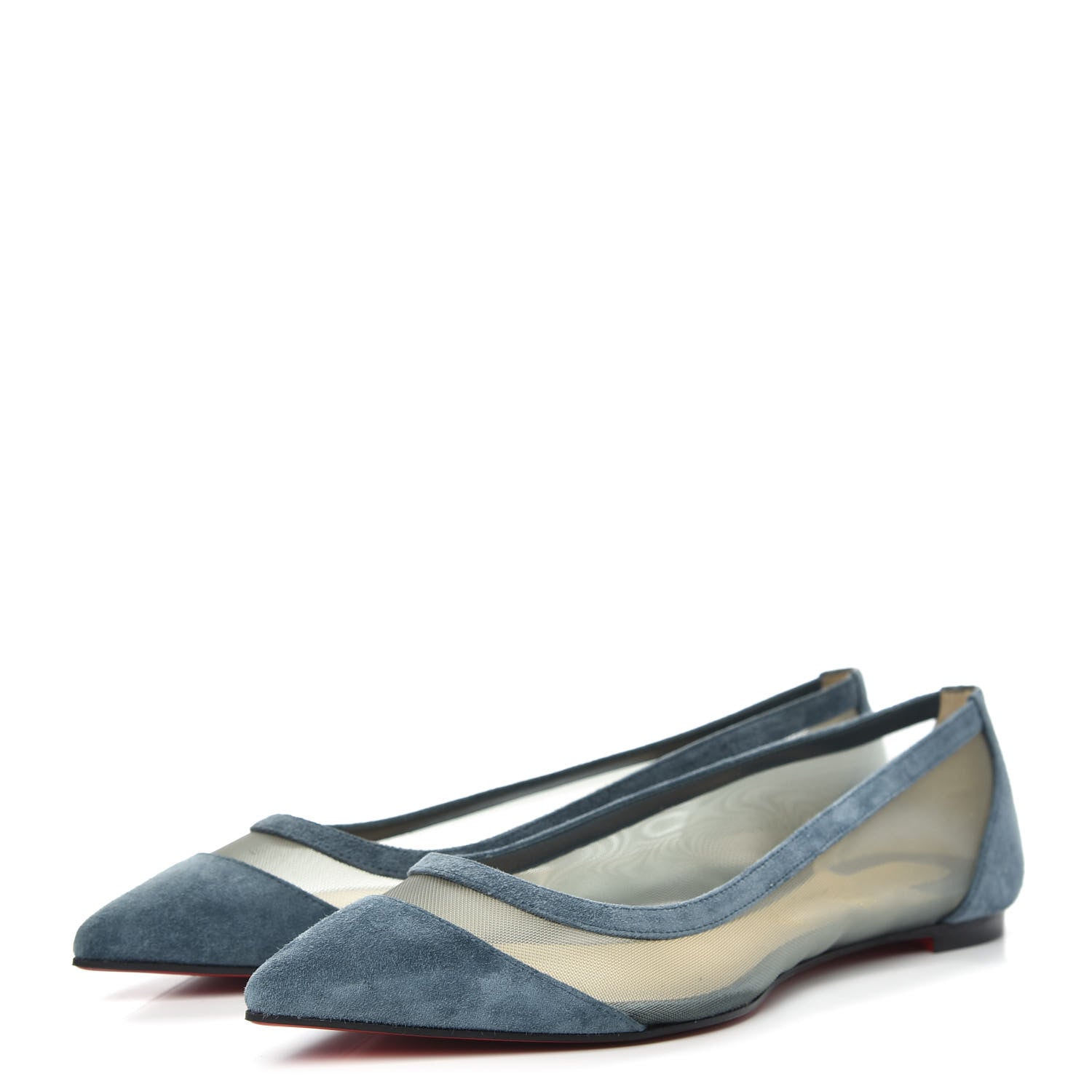 Christian Louboutin Veau Velours Rete Galativi Flats 39.5 Tempete 3 of 8