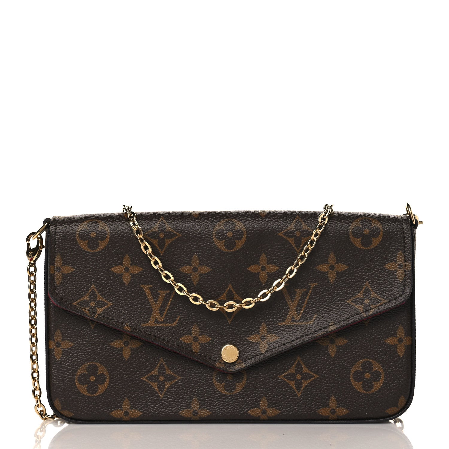 Louis Vuitton Monogram Pochette Felicie Chain Wallet Fuchsia 3 of 10