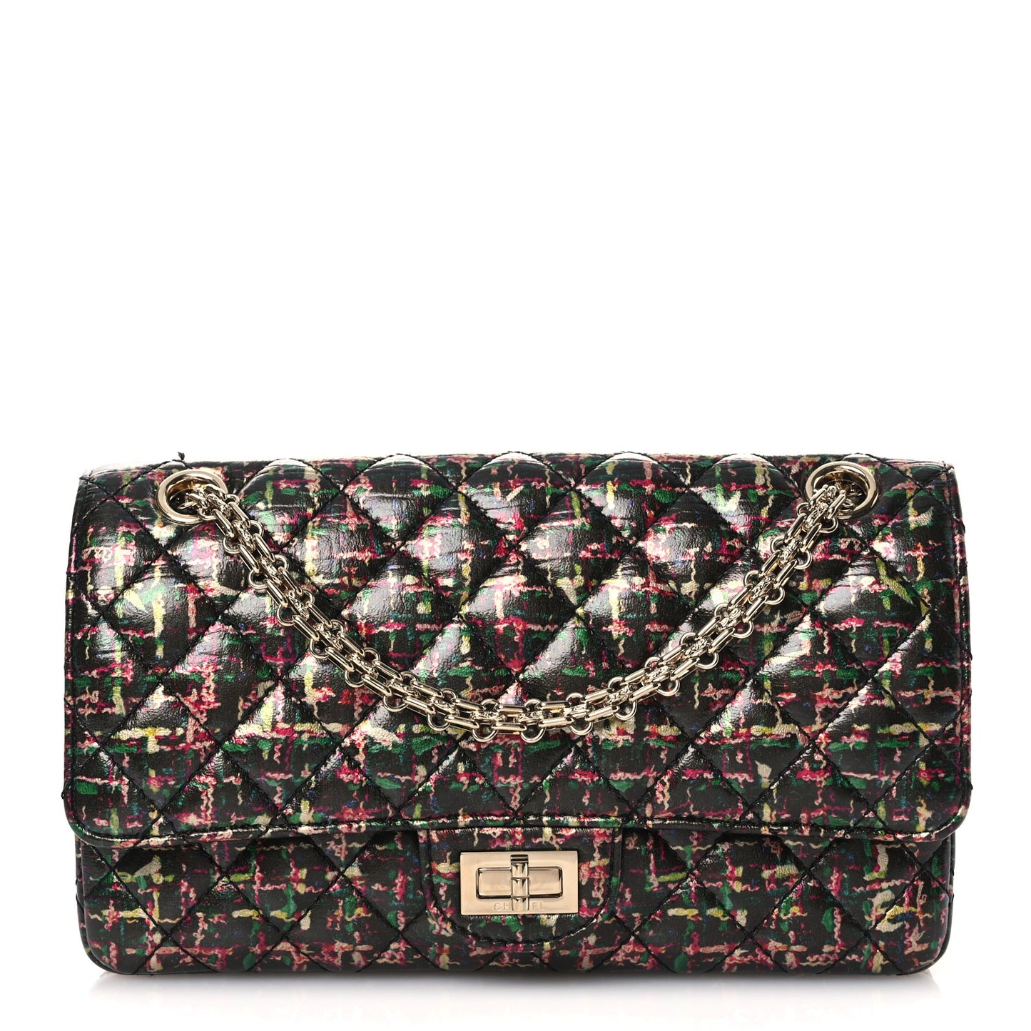 Tweed Printed Lambskin Quilted 2.55 Reissue 225 Flap Multicolor