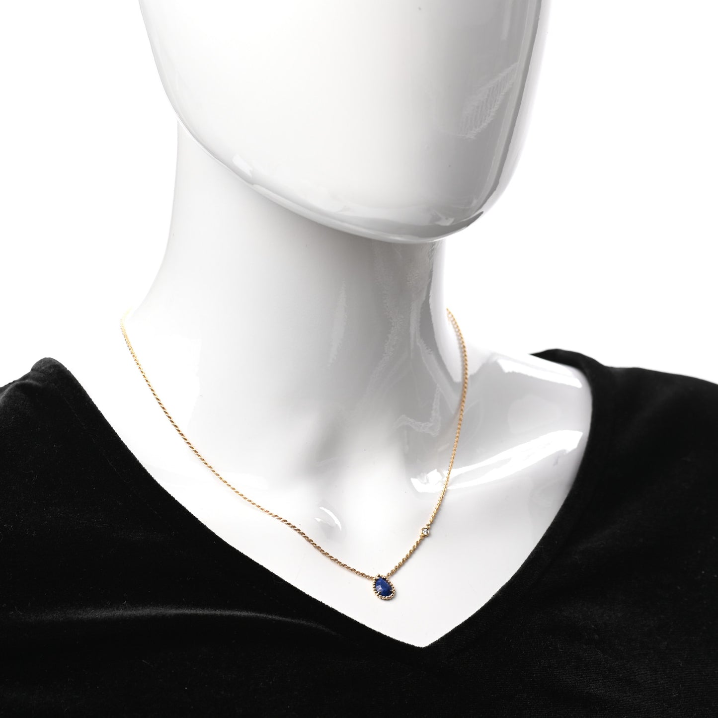 18K Yellow Gold Diamond Lapis Lazuli XS Serpent Boheme Necklace