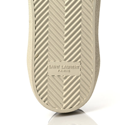 Saint Laurent Calfskin Embroidered Court Classic Sneakers 41 White Black 8 of 9