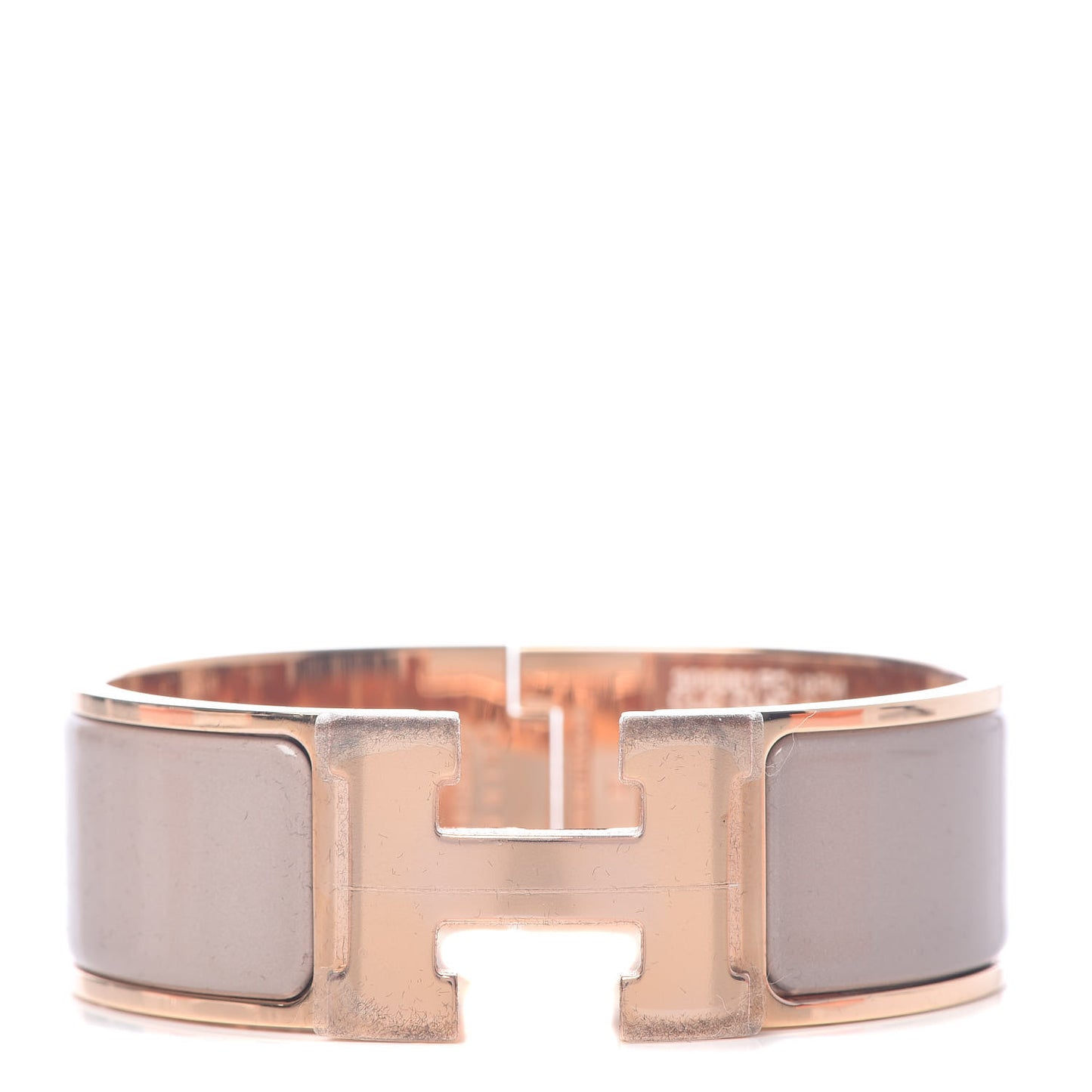 Enamel Wide Clic Clac H Bracelet PM Marron Glace