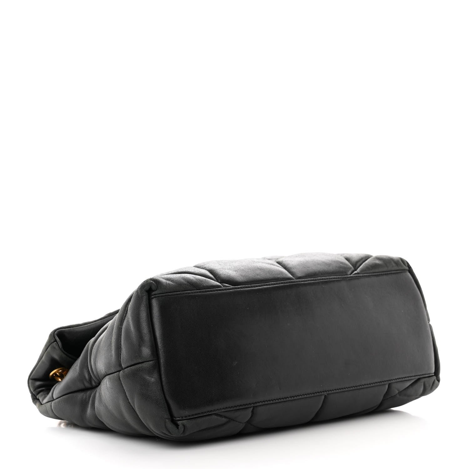 Saint Laurent Lambskin Quilted Medium Loulou Puffer Monogram Chain Satchel Black 4 of 13