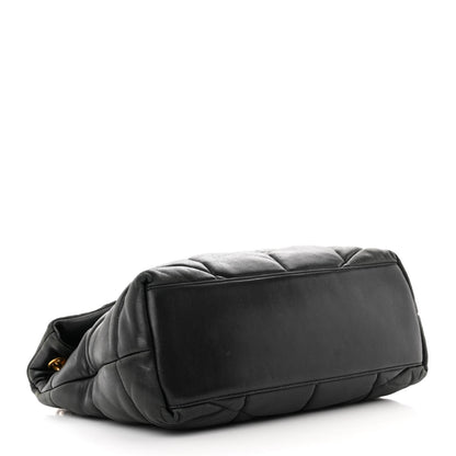 Saint Laurent Lambskin Quilted Medium Loulou Puffer Monogram Chain Satchel Black 4 of 13