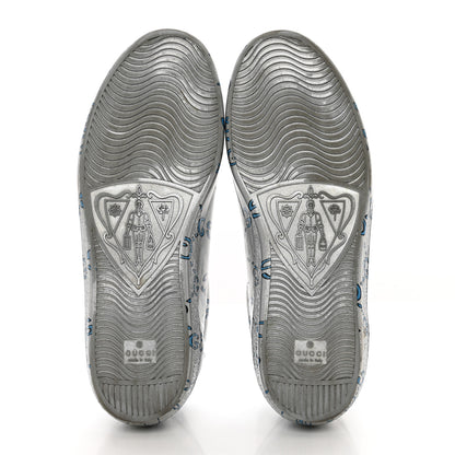 Gucci Miro Rubber Wax GucciGhost Print Mens New Ace Sneakers 10 Silver 5 of 9