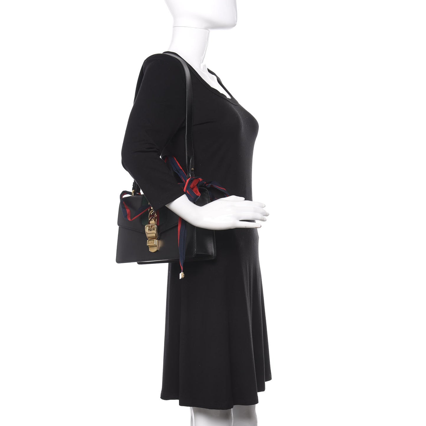 Calfskin Small Sylvie Shoulder Bag Black