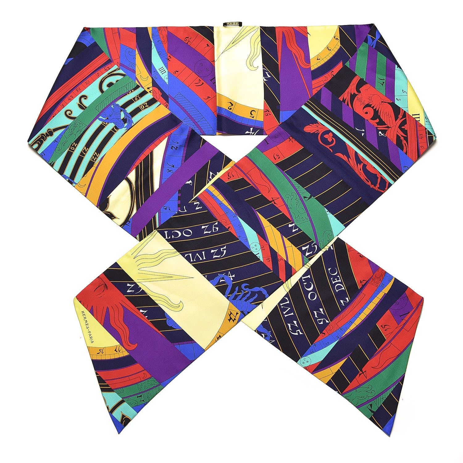 Hermes Silk Astrologie Nouvelle Maxi Twilly Violet Vert Jaune 1 of 6