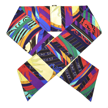 Hermes Silk Astrologie Nouvelle Maxi Twilly Violet Vert Jaune 1 of 6