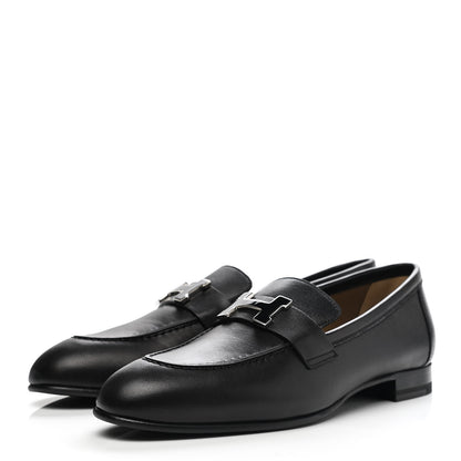 Hermes Goatskin Womens Paris Loafers 36 Black 3 of 8