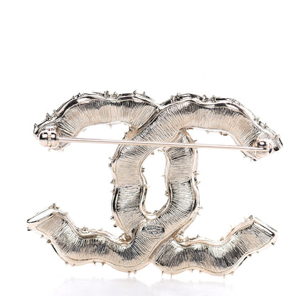 Chanel Crystal CC Camellia Express Brooch Gold 2 of 4