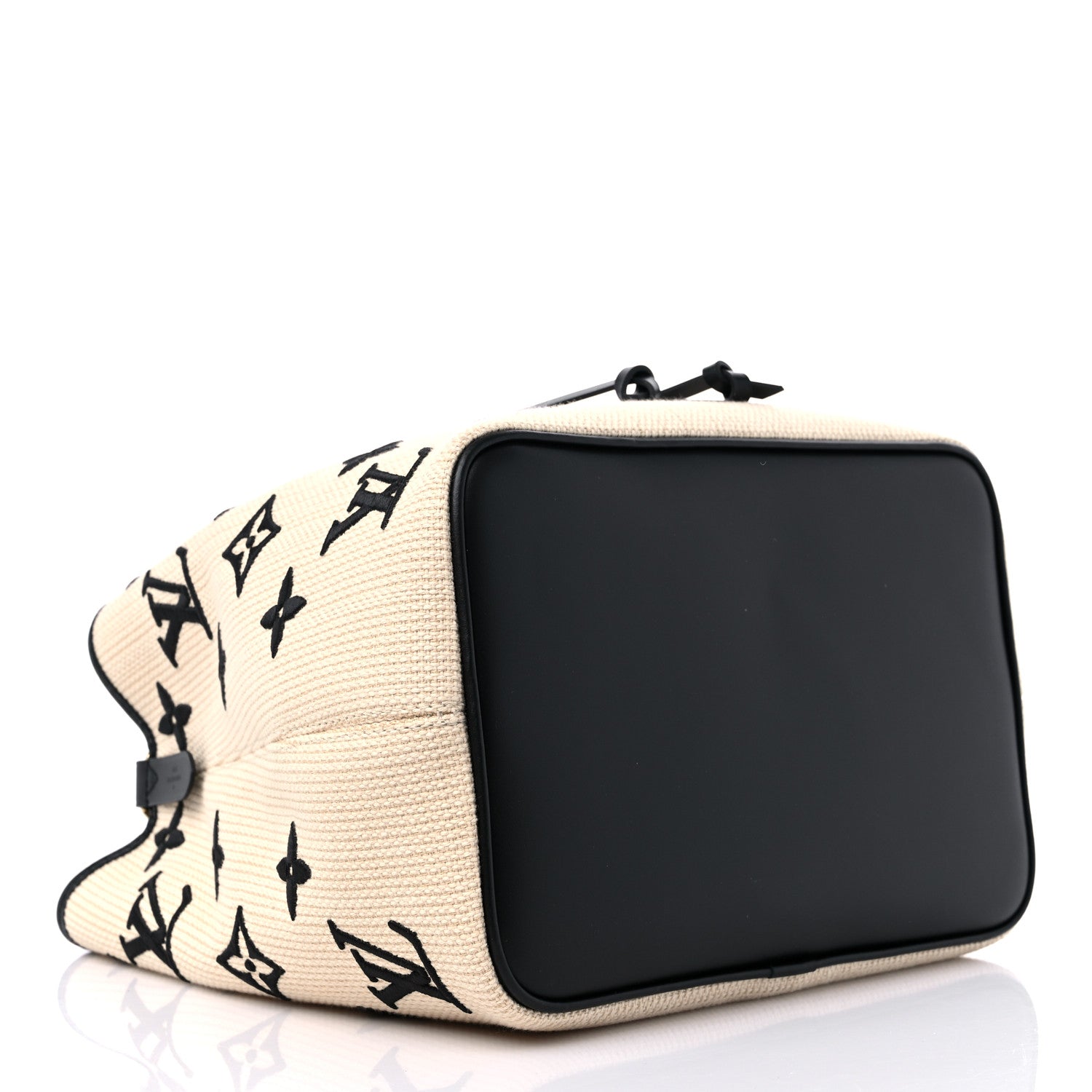 Louis Vuitton Cotton Monogram Embroidered Neonoe MM Beige Black 4 of 8