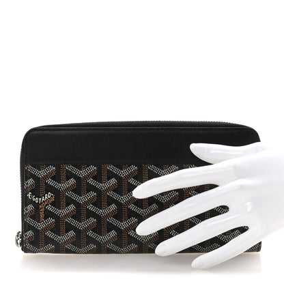 Goyard Goyardine Matignon Zip Around GM Wallet Black 2 of 6