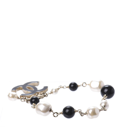 Chanel Enamel Pearl Beaded CC Bracelet Gold 3 of 4