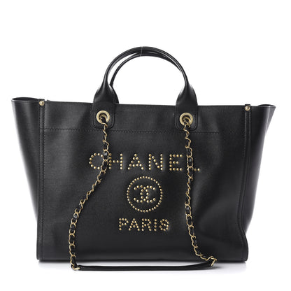 Chanel Caviar Medium Studded Deauville Tote Black 1 of 9