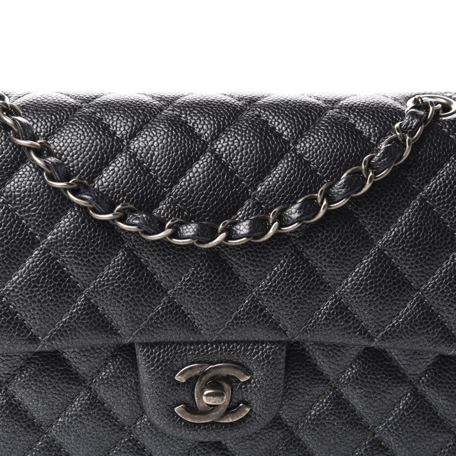 Chanel Iridescent Caviar Quilted Medium Double Flap Black 12 of 13