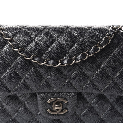 Chanel Iridescent Caviar Quilted Medium Double Flap Black 12 of 13