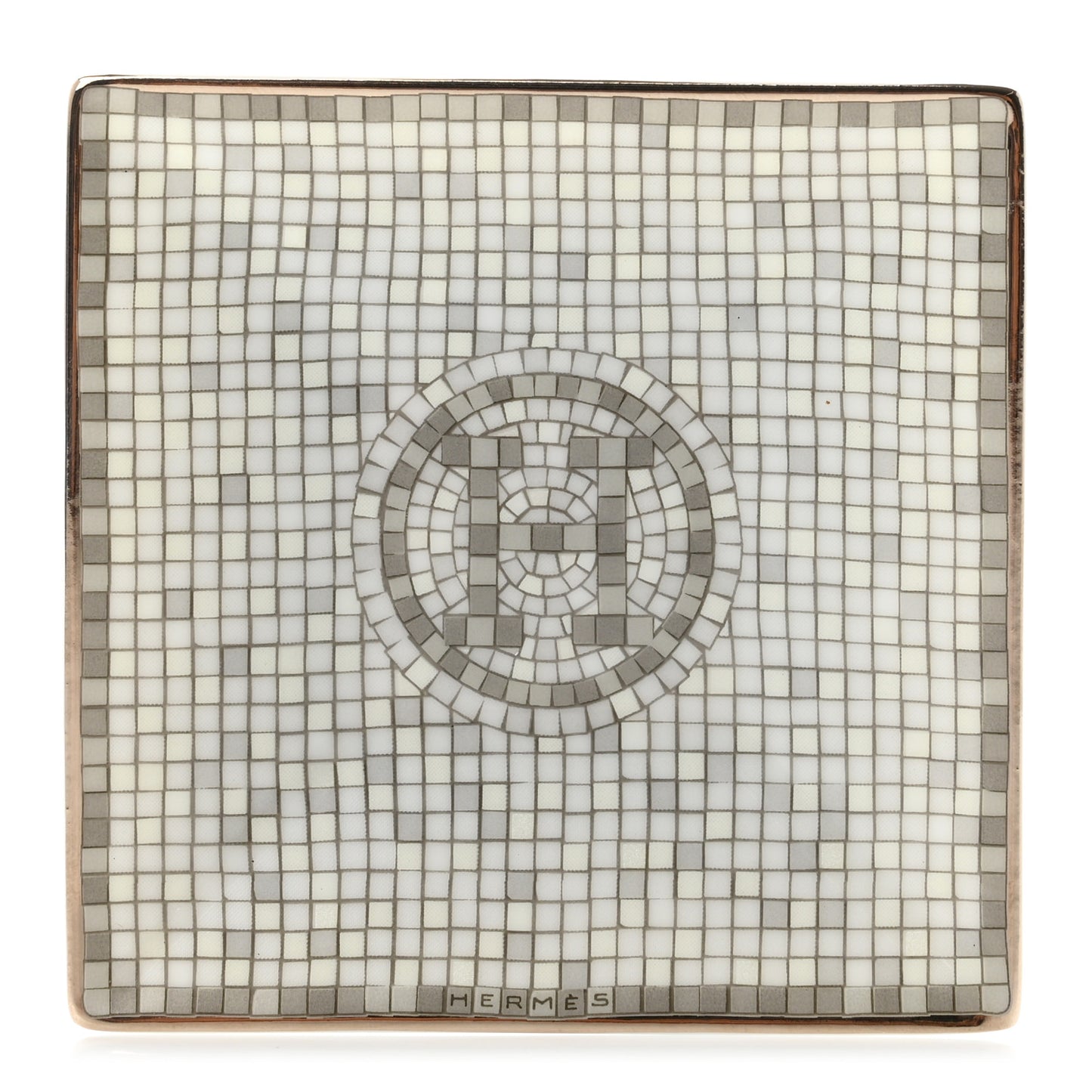 Porcelain Mosaique Au 24 Platinum Square Plate N°1