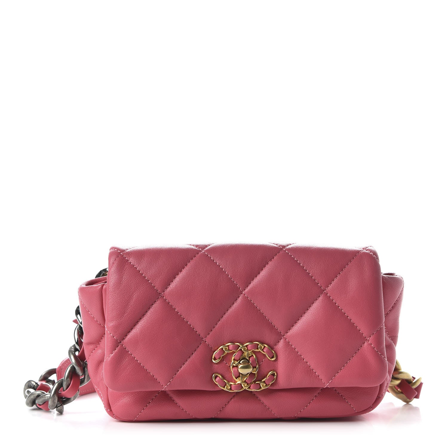 Chanel Lambskin Quilted 19 Waist Bag Pink 2 of 21