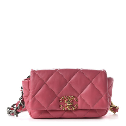 Chanel Lambskin Quilted 19 Waist Bag Pink 2 of 21