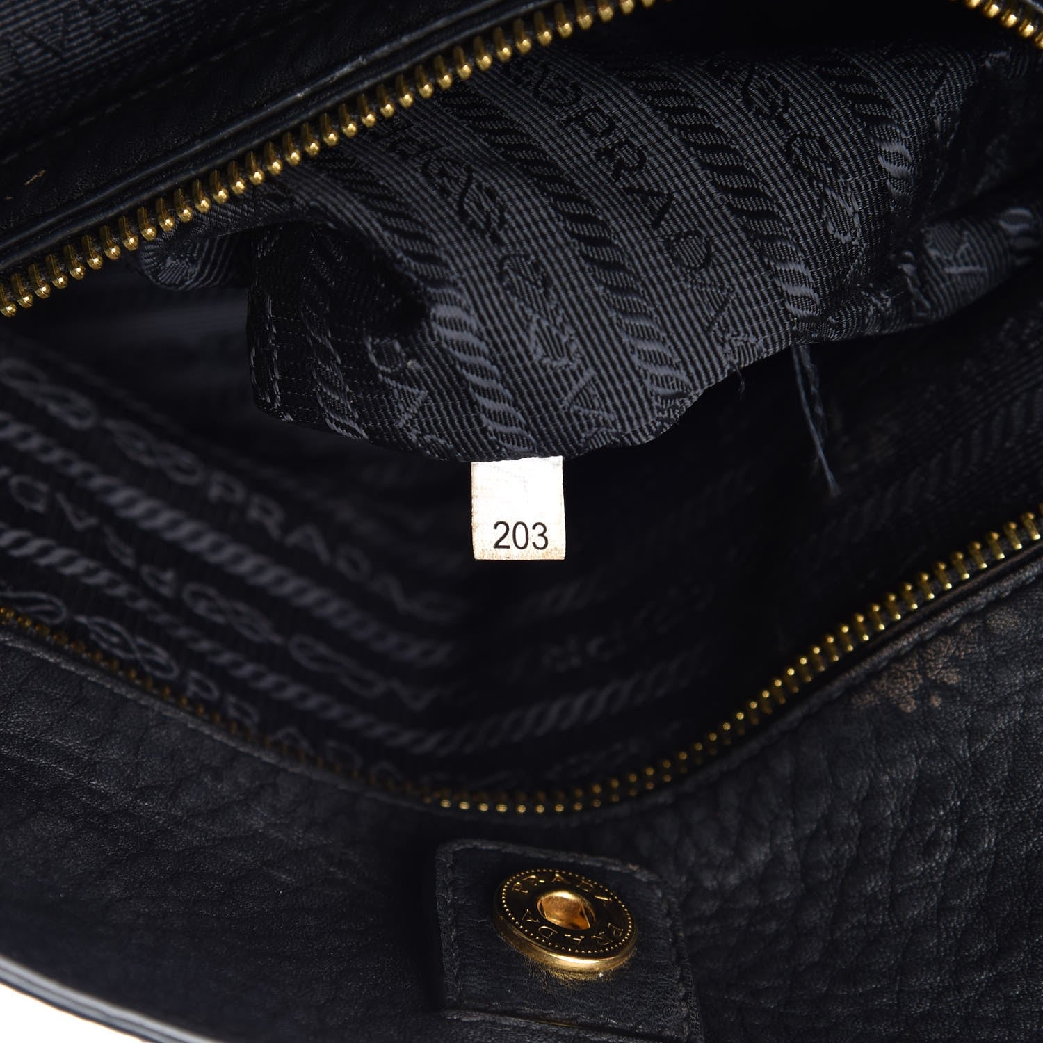 Prada Vitello Daino Tote Black 8 of 14