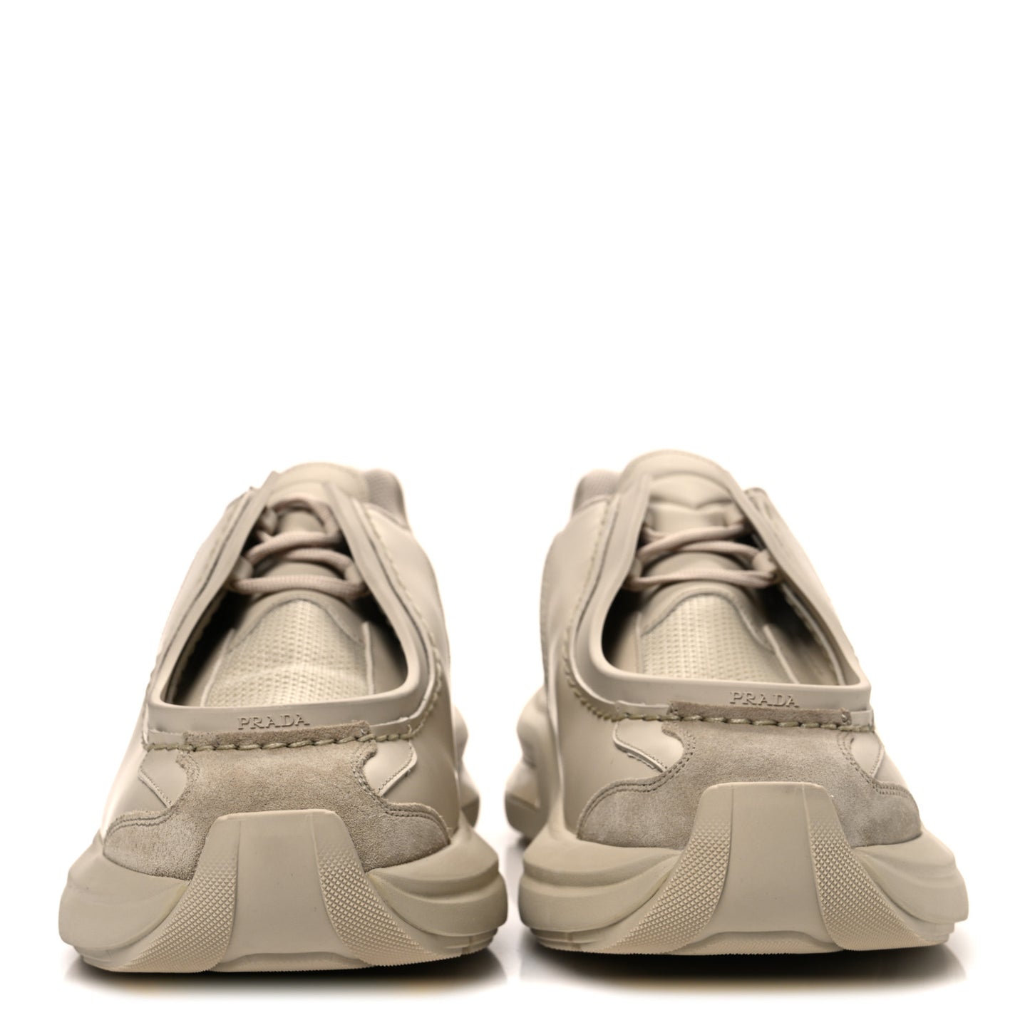 Brushed Calfskin Mens Systeme Sneakers 10.5 Beige