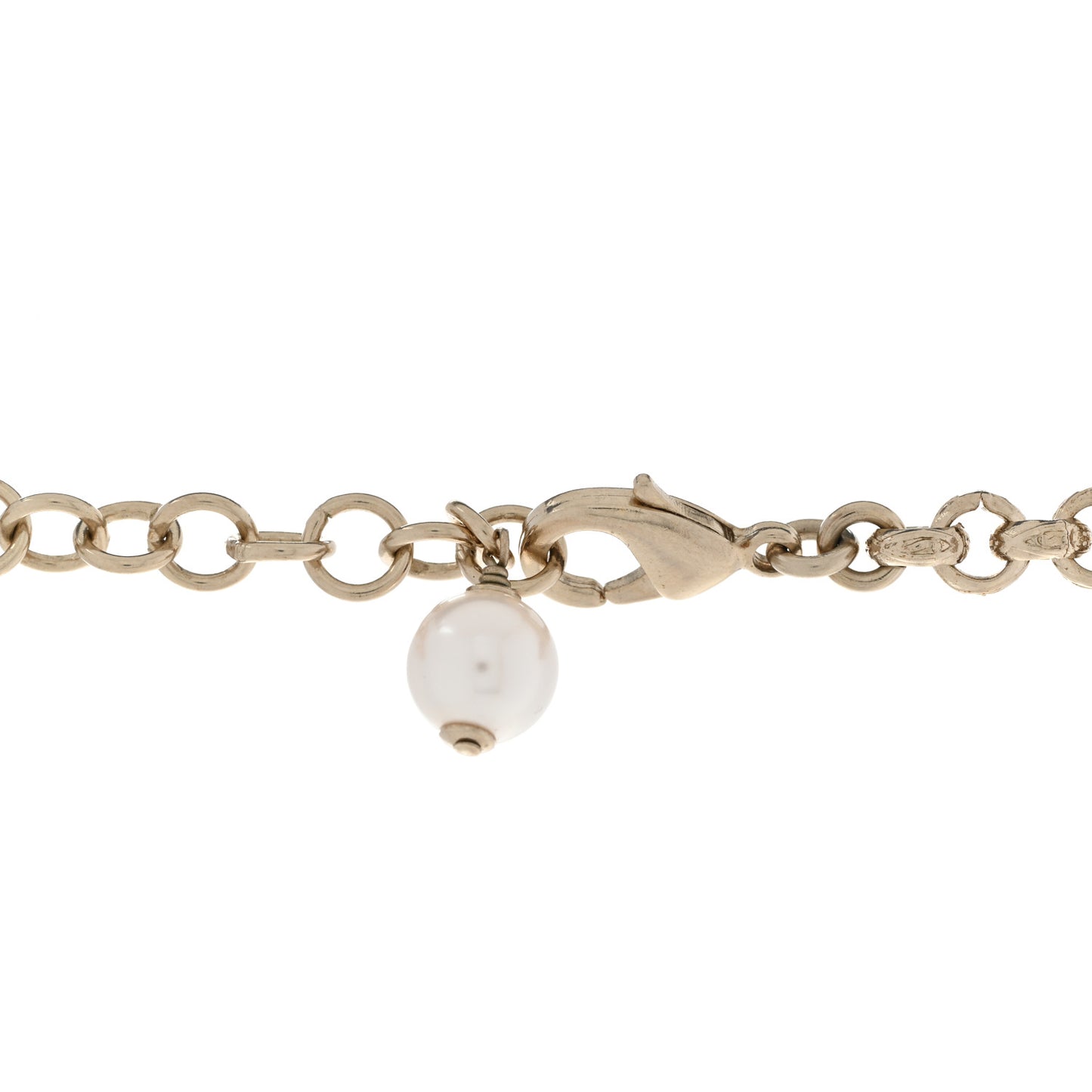 Pearl Crystal Resin CC Reversible Necklace Pink Gold White