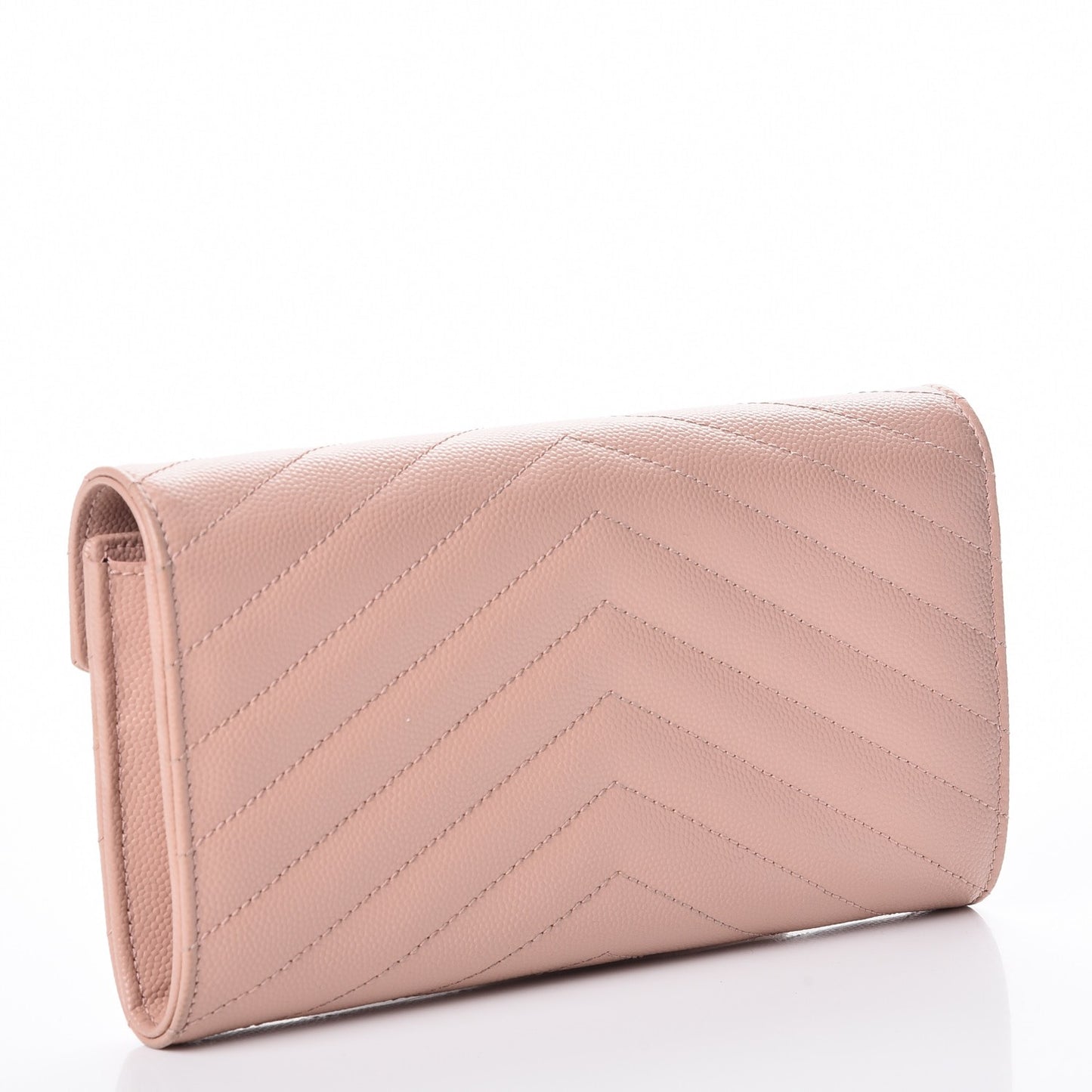 Grain De Poudre Matelasse Chevron Monogram Wallet Pale Pink