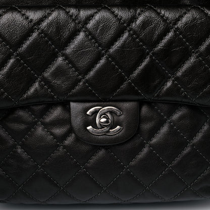 Chanel Metallic Lambskin Quilted Drawstring Backpack Dark Grey 8 of 13