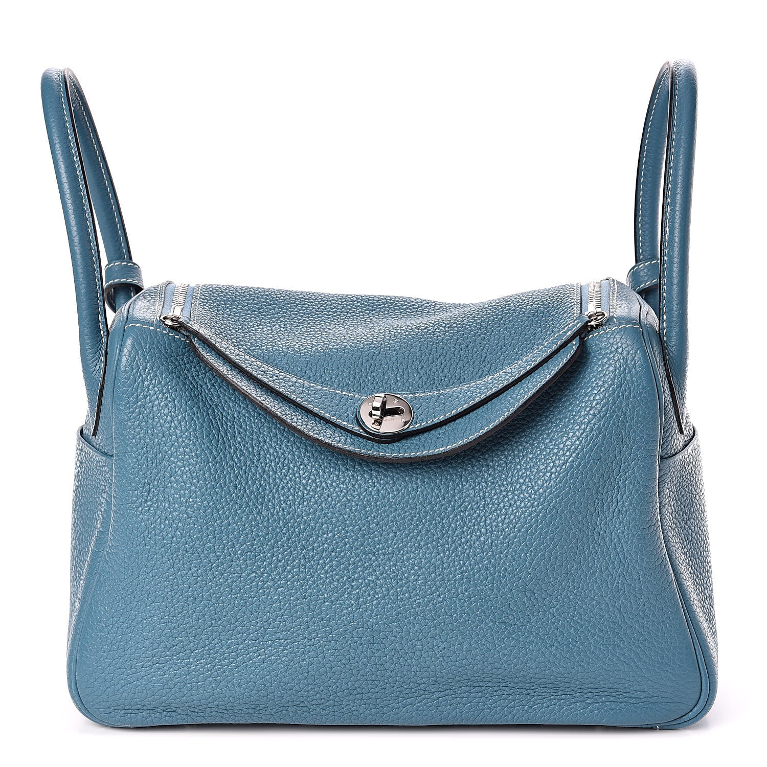 Hermes Taurillon Clemence Lindy 30 Blue Jean 1 of 14