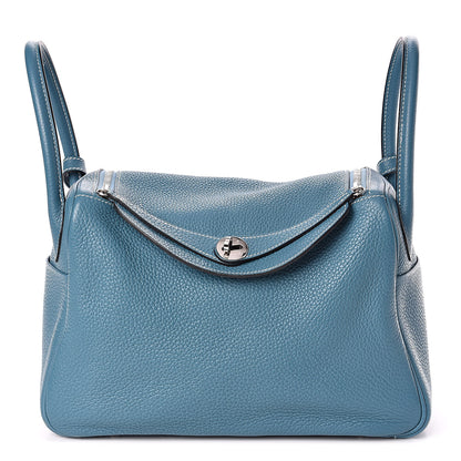 Hermes Taurillon Clemence Lindy 30 Blue Jean 1 of 14