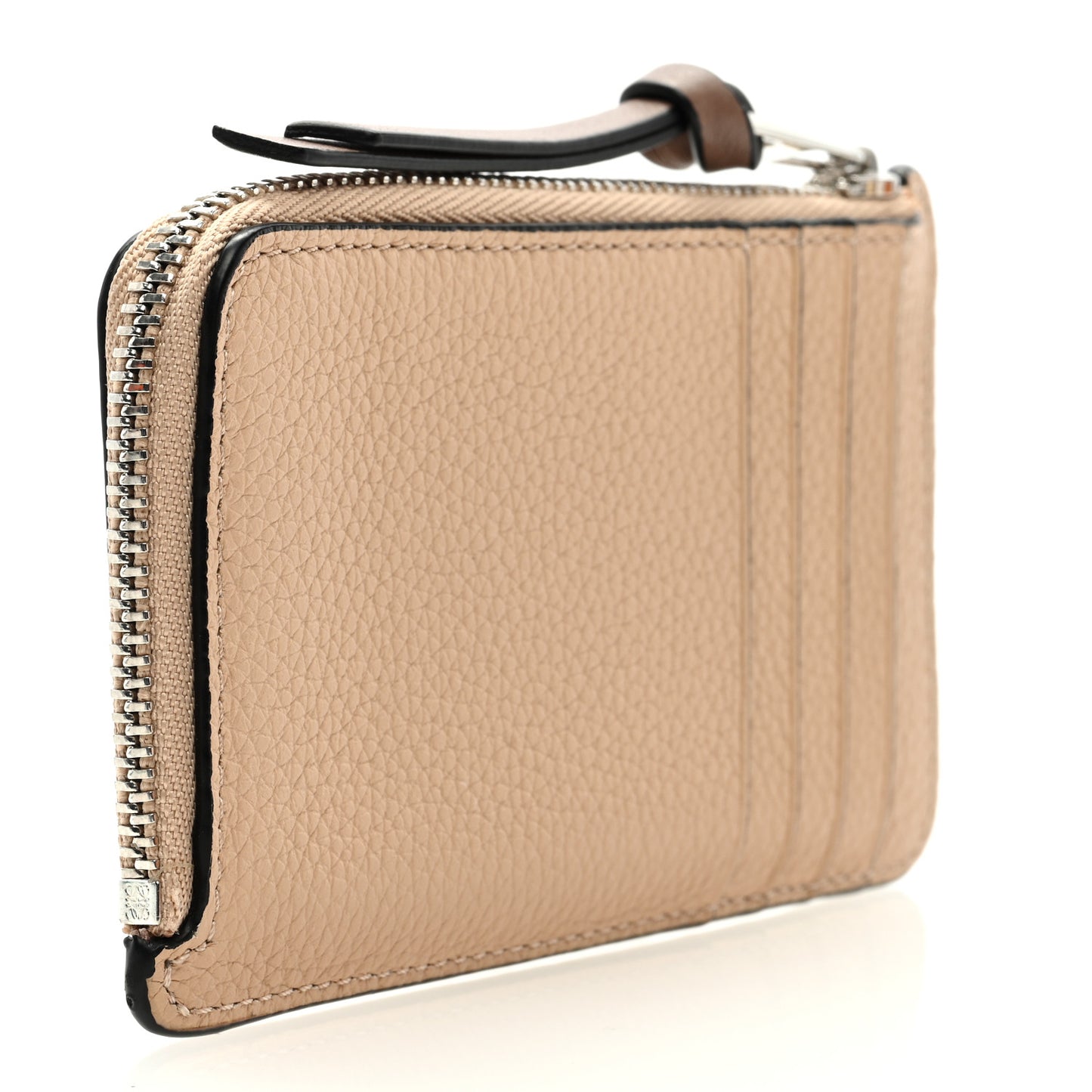 Soft Grained Calfskin Coin Card Holder Nude Citronelle