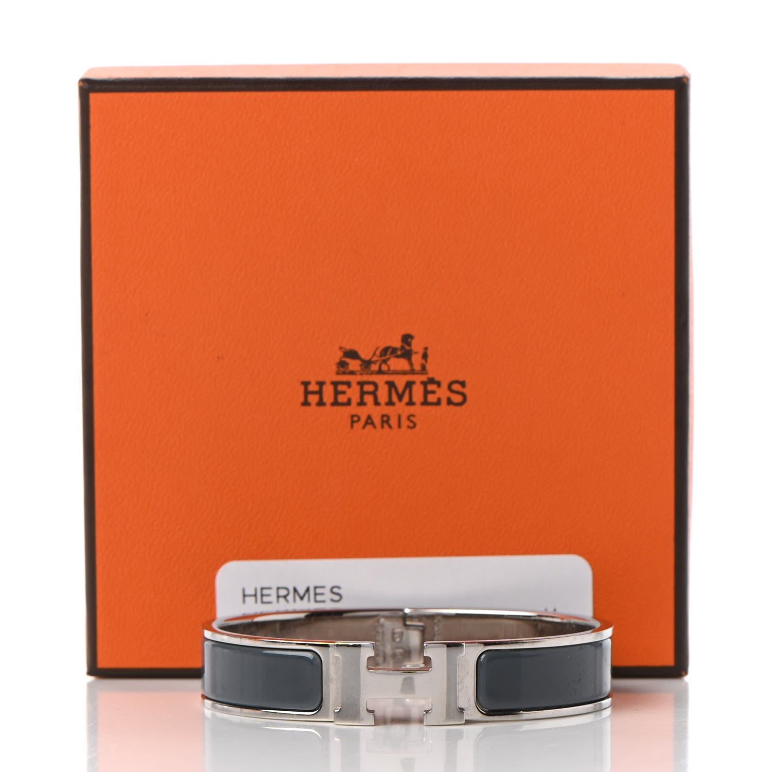 Hermes Enamel Narrow Clic Clac H Bracelet PM Ardoise 6 of 6